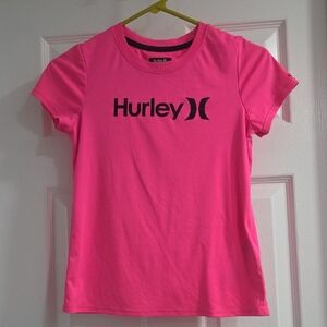 Hurley Women's Neon Pink Short Sleeve Tee